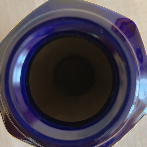 Vintage Japanese Moriage Vase Bird & Tree Motif Gold Accents Cobalt Blue - Picture 6 of 6